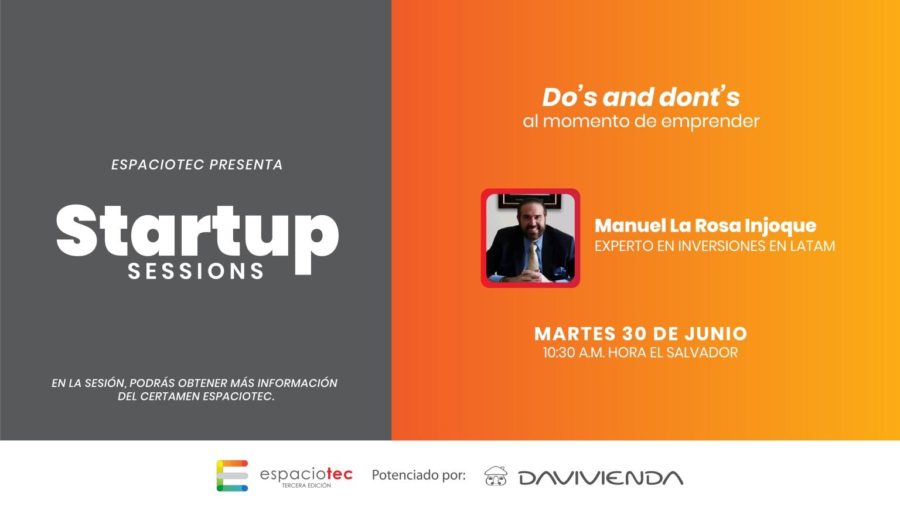 Invitación de ESPACIOTEC a la STARTUPS